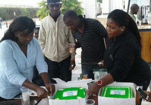 Velma Induswe, far left, is now a multi-unit manager at international food chain Subway. Photo courtesy of Velma Induswe.